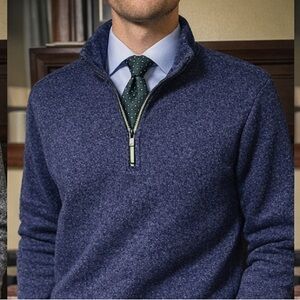 Men's Navy Quarter-Zip Pullover Sweater